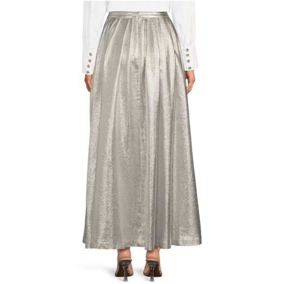 MUSE By MARCHESA NWT Eden Silver Metallic Full Maxi Skirt 6